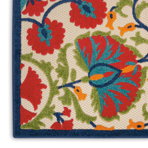 Red and Multicolor Indoor Outdoor Runner Rug